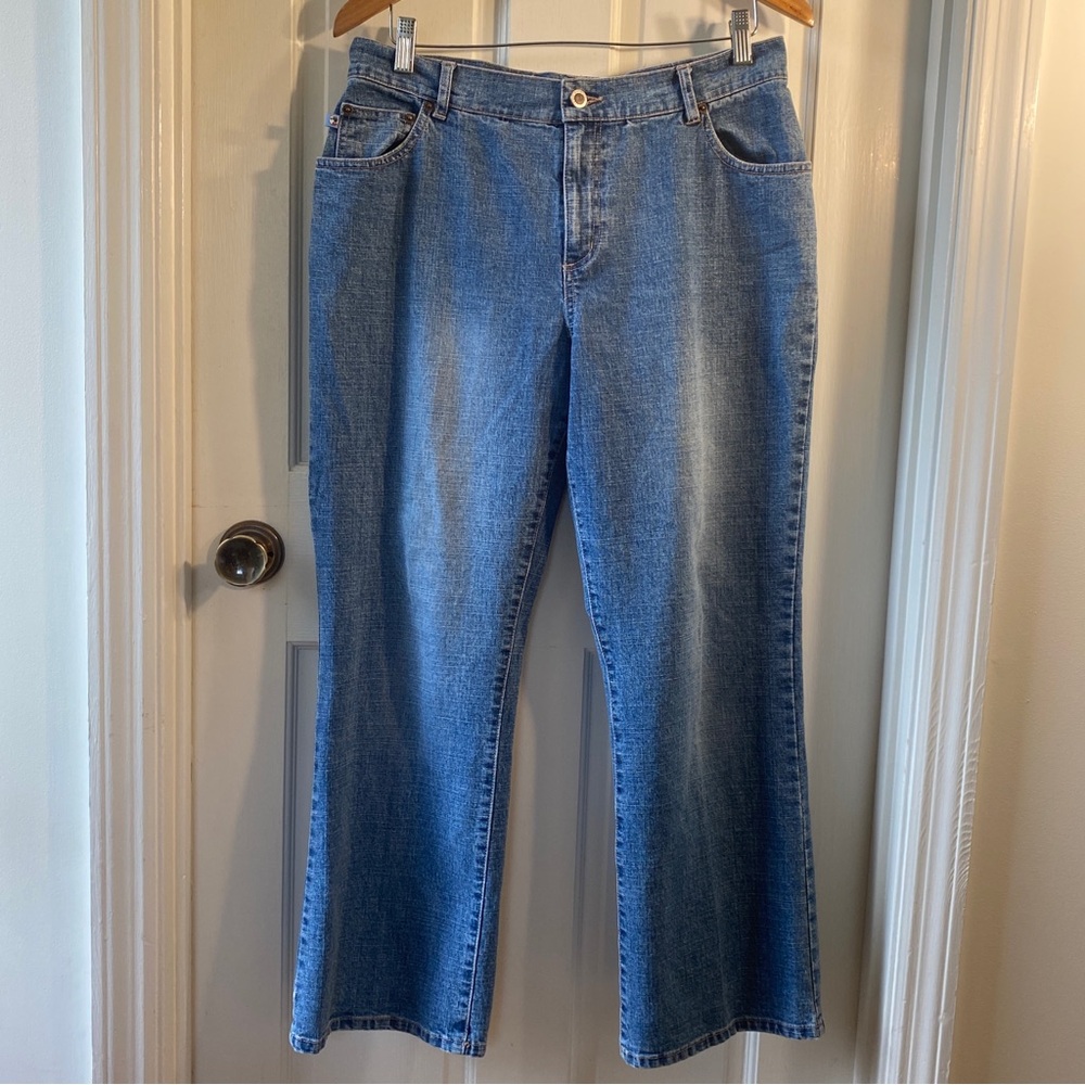 Duck Head High Rise Boot Cut Jeans Womens 12S Blue Chore Western Country Barn